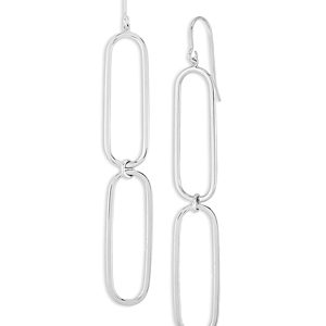 Bloomingdale's Paperclip Double Drop Earrings in Sterling Silver - 100% Exclusive- 4138341