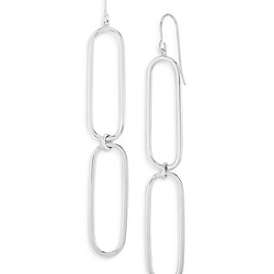 Bloomingdale's Large Paper Clip Drop Earrings in Sterling Silver - 100% Exclusive- 4138342