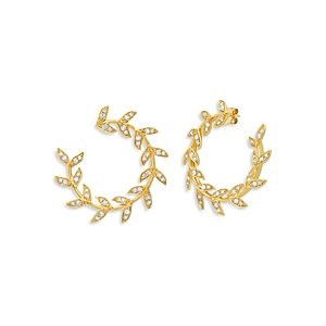 Graziela Gems 18K Yellow Gold Folha Diamond Forward Facing Hoop Earrings- 4126220