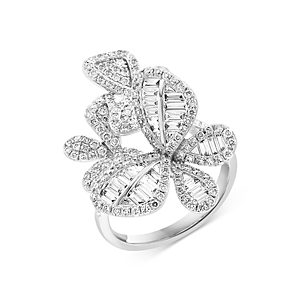Bloomingdale's Diamond Baguette & Round Butterfly Statement Ring in 14K White Gold, 1.80 ct. t.w. - 100% Exclusive- 4147951