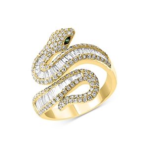 Bloomingdale's Emerald & Diamond Snake Ring in 14K Yellow Gold - 100% Exclusive- 4147957