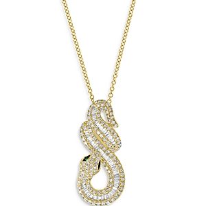 Bloomingdale's Emerald & Diamond Snake Pendant Necklace in 14K Yellow Gold, 18 inch - 100% Exclusive- 4147963