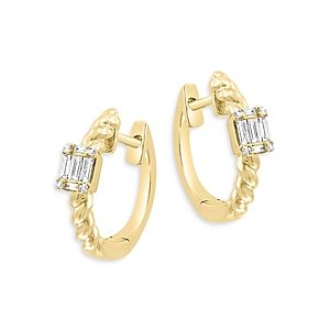 Bloomingdale's Diamond Baguette Huggie Hoop Earrings in 14K Yellow Gold, 0.15 ct. t.w. - 100% Exclusive- 4937873