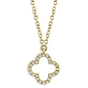 Moon & Meadow 14K Yellow Gold Diamond Clover Pendant Necklace, 18 - 100% Exclusive- 4101104