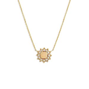Rachel Reid 14K Yellow Gold Diamond Sun Pendant Necklace, 17- 4161124