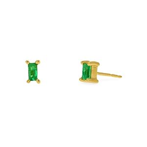 Rachel Reid 14K Yellow Gold Emerald Stud Earrings- 4160774
