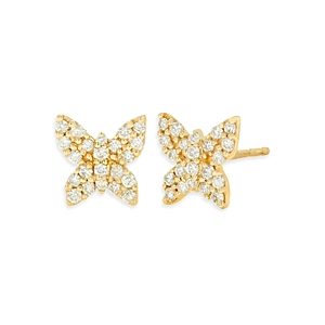 Rachel Reid 14K Yellow Gold Diamond Butterfly Stud Earrings- 4160759