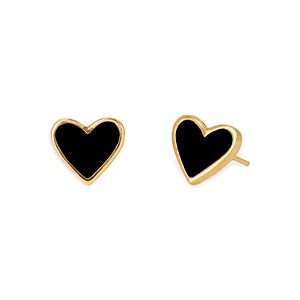 Rachel Reid 14K Yellow Gold Enamel Heart Stud Earrings- 4160754
