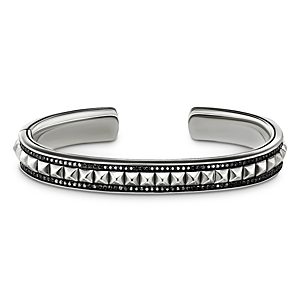 David Yurman Sterling Silver Black Diamond Pyramid Cuff Bracelet- 4001855