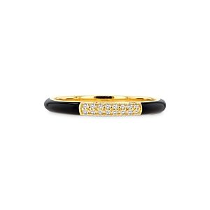 Rachel Reid 14K Yellow Gold Diamond Pave & Enamel Stacking Band- 4161131