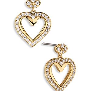 Aoja By Nadri Cheeky Pave Heart Drop Earrings- 4155143