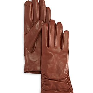 Fownes Metisse Ruched Leather Tech Gloves- 3118145