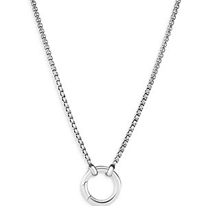David Yurman Sterling Silver Cable Amulet Box Chain Slider Necklace, 36- 4002078