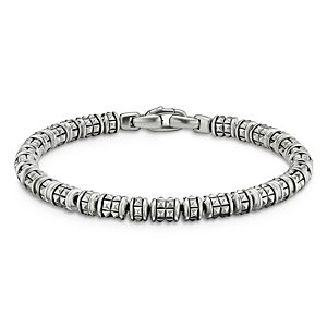 David Yurman Men's Sterling Silver Pyramid Rondelle Bracelet- 4001860
