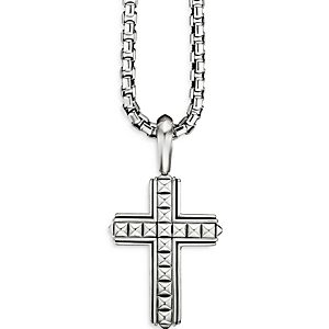 David Yurman Sterling Silver Pyramid Cross Pendant- 4001862
