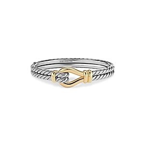 David Yurman 18K Yellow Gold & Sterling Silver Thoroughbred Loop Bangle Bracelet- 4002120