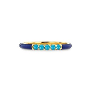 Rachel Reid 14K Yellow Gold & Enamel Turquoise Ring- 4161142