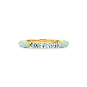 Rachel Reid 14K Yellow Gold & Enamel Aquamarine Ring- 4161134
