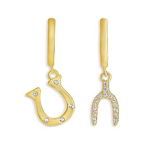Sterling Forever Kiara Horseshoe Dangle Hoops- 4154841