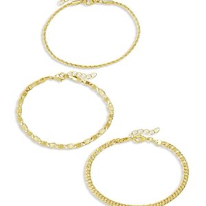 Sterling Forever Bold Chain Bracelets, Set of 3- 4154830