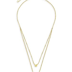 Sterling Forever Pave Butterfly Layered Pendant Necklace, 16-18- 4154857