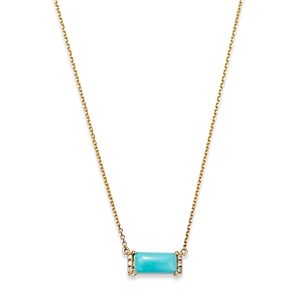 Bloomingdale's Turquoise & Diamond Accent Bar Necklace in 14K Yellow Gold, 16-18 - 100% Exclusive- 4177640