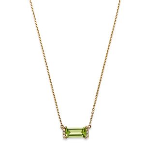 Bloomingdale's Peridot & Diamond Accent Bar Necklace in 14K Yellow Gold, 16-18 - 100% Exclusive- 4177639
