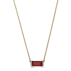Bloomingdale's Garnet & Diamond Accent Bar Necklace in 14K Yellow Gold, 16-18 - 100% Exclusive- 4177638