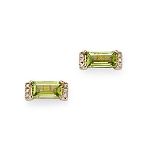Bloomingdale's Peridot & Diamond Accent Bar Stud Earrings in 14K Yellow Gold - 100% Exclusive- 4177632