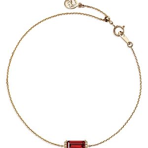 Bloomingdale's Garnet & Diamond Accent Chain Bracelet in 14K Yellow Gold - 100% Exclusive- 4177624