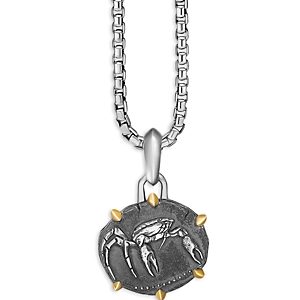 David Yurman Sterling Silver & 18K Yellow Gold Zodiac Cancer Amulet Enhancer- 4313043