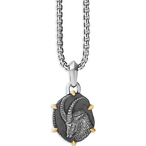 David Yurman Sterling Silver & 18K Yellow Gold Zodiac Capricorn Amulet Enhancer- 4313038