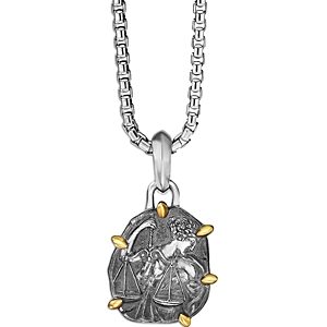 David Yurman Sterling Silver & 18K Yellow Gold Zodiac Libra Amulet Enhancer- 4313037