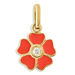 Gigi Clozeau 18K Yellow Gold Diamond Resin Flower Pendant- 4175986