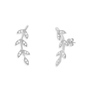 Graziela Gems 18K White Gold Diamond Vine Ear Climbers- 4157437