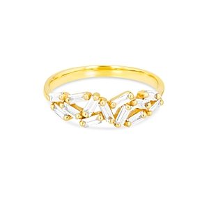 Suzanne Kalan 18K Yellow Gold Fireworks Diamond Baguette Cluster Ring- 4082622