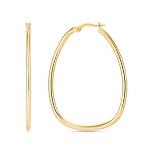 Alberto Amati 14K Yellow Gold Pear Shape Wire Hoop Earrings- 4125384