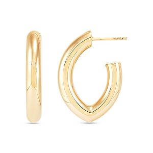 Alberto Amati 14K Yellow Gold Polished Navette Hoop Earrings- 4125098