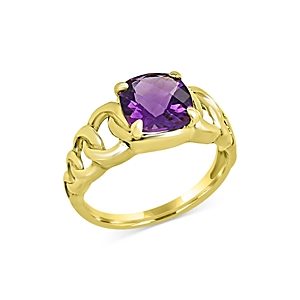 Bloomingdale's Amethyst Chain Link Ring in 14K Yellow Gold - 100% Exclusive- 4186099