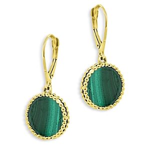 Bloomingdale's Malachite Drop Earrings in 14K Yellow Gold - 100% Exclusive- 4186095