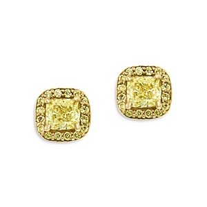 Bloomingdale's Cushion Cut Yellow Diamond Halo Stud Earrings in 14K Yellow Gold, 0.70 ct. t.w. - 100% Exclusive- 4134180