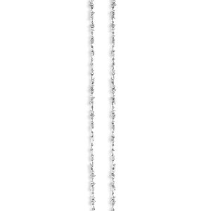 Suzanne Kalan 18K White Gold Diamond Round & Baguette Long Linear Drop Earrings- 3823623