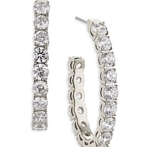Nadri Social Lights Cubic Zirconia Open Hoop Earrings- 4178693