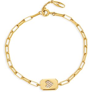 Nadri Golden Pave Heart Link Bracelet- 4178754
