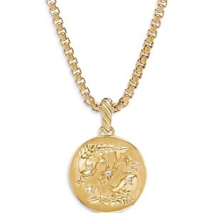 David Yurman 18K Yellow Gold Diamond Pisces Amulet Pendant- 4250093