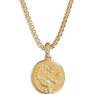 David Yurman 18K Yellow Gold Diamond Scorpio Amulet Pendant- 4250451