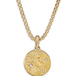 David Yurman 18K Yellow Gold Diamond Leo Amulet Pendant- 4002774