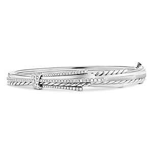 David Yurman Angelika Diamond Multi-Row Bangle Bracelet in Sterling Silver- 4002249
