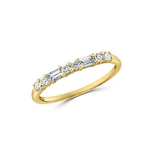 Bloomingdale's Round & Baguette Diamond Stacking Band in 14K Yellow Gold, 0.25 ct. t.w. - 100% Exclusive- 4180656