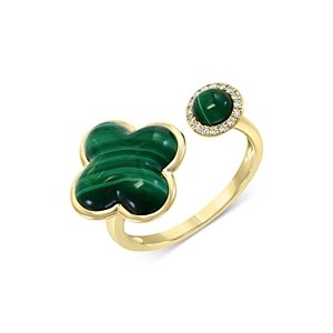 Bloomingdale's Malachite & Diamond Accent Open Ring in 14K Yellow Gold - 100% Exclusive- 4216095